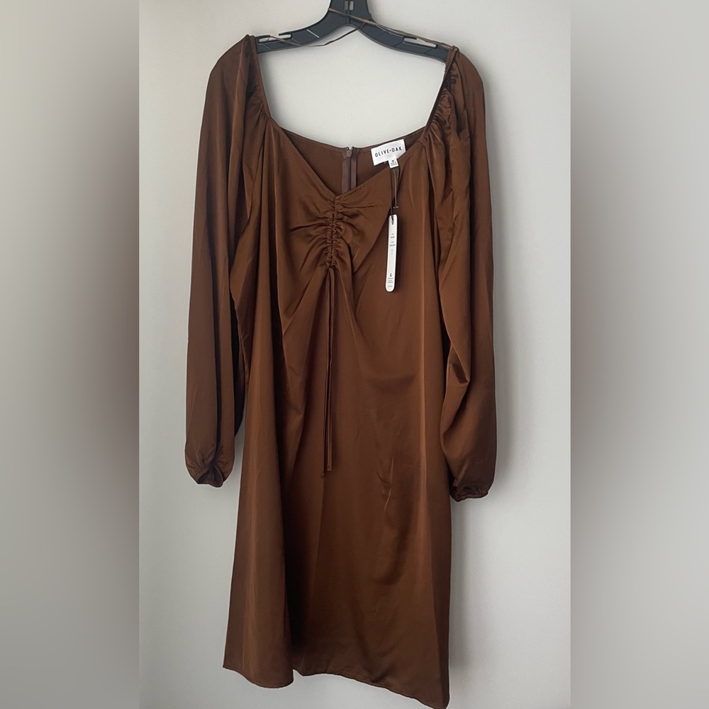 Olive + Oak Chocolate Brown Dress Plus Size 4X